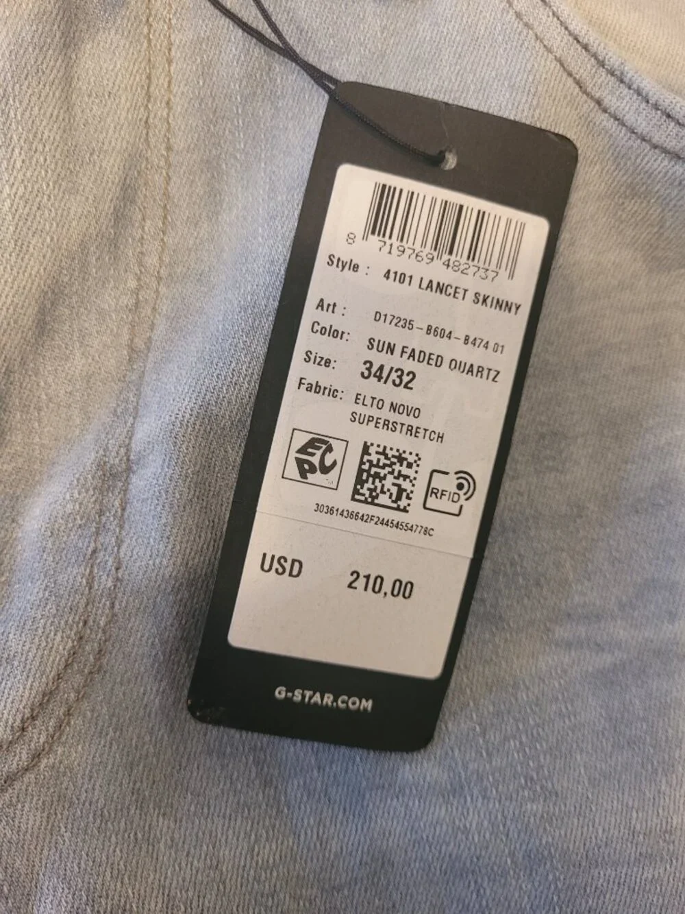 G-Star Raw 4101 Lancet Skinny Jeans in Sun Faded Quartz W34 L32